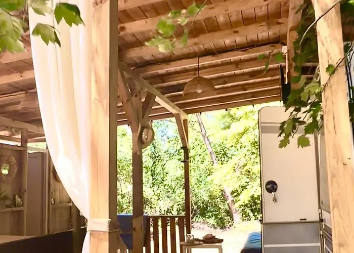 каравана синята маймуна плаж градина # Rv Blue Monkey On The Кемпинг