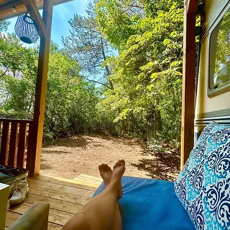 キャンプ場 каравана синята маймуна плаж градина # Rv Blue Monkey On The *