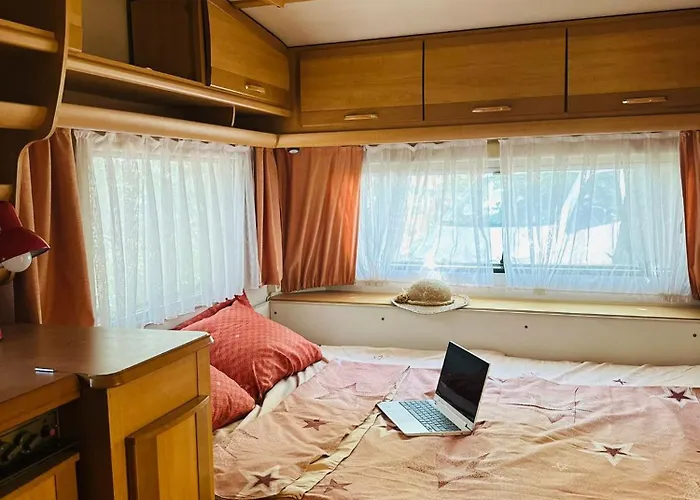 каравана синята маймуна плаж градина # Rv Blue Monkey On The