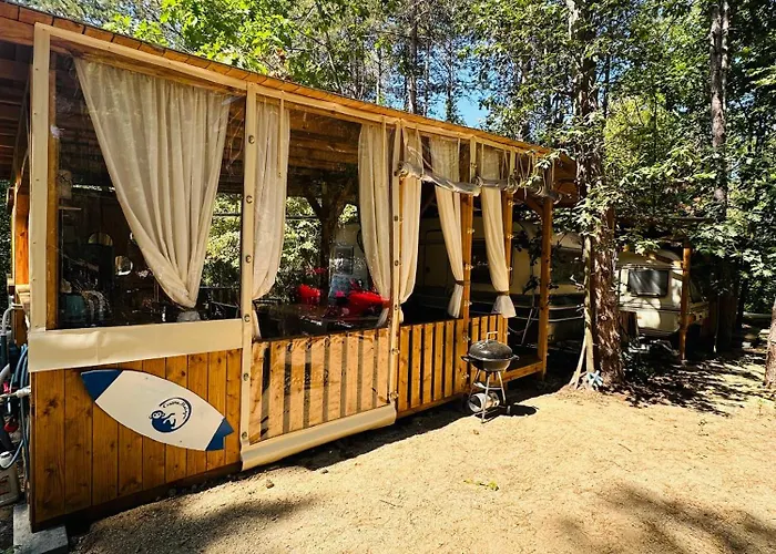 каравана синята маймуна плаж градина # Rv Blue Monkey On The *