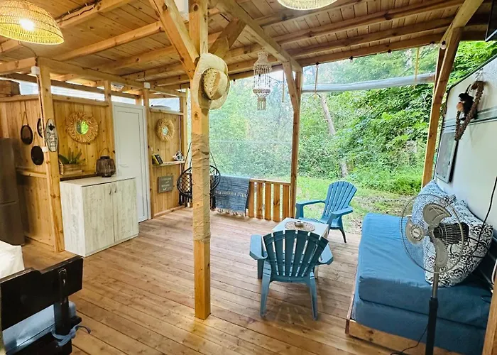 каравана синята маймуна плаж градина # Rv Blue Monkey On The Camping